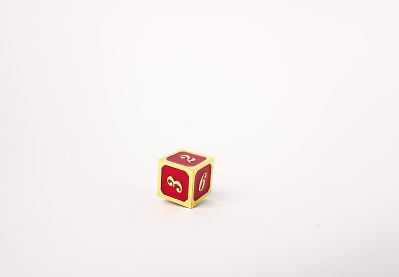 LPG Dice Set - Metal RPG Serif Red/Gold