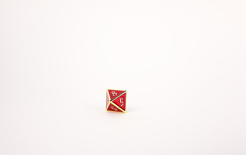 LPG Dice Set - Metal RPG Serif Red/Gold