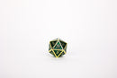 LPG Dice Set - Metal RPG Serif Green/Gold