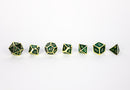 LPG Dice Set - Metal RPG Serif Green/Gold