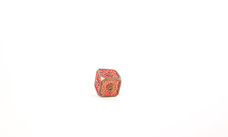 LPG Dice Set - Metal RPG Draco Bright Red/Gold