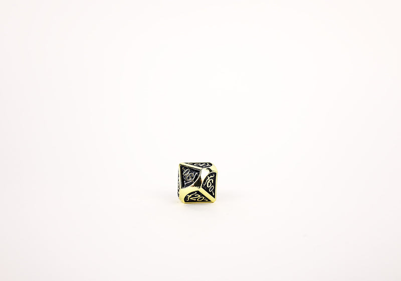 LPG Dice Set - Metal RPG Draco Bright Black/Gold