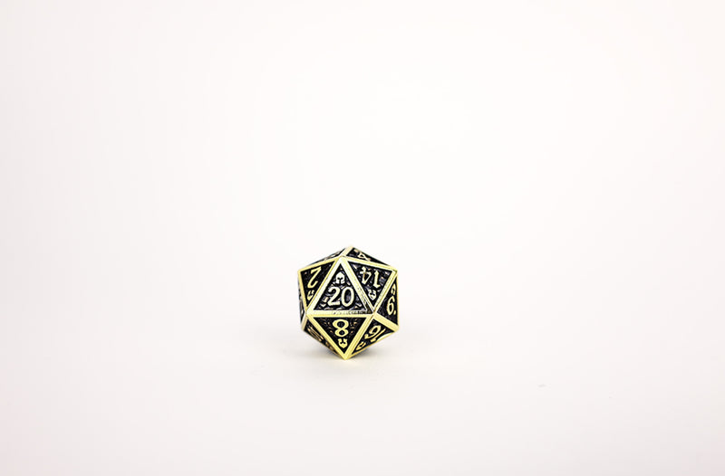 LPG Dice Set - Metal RPG Draco Bright Black/Gold