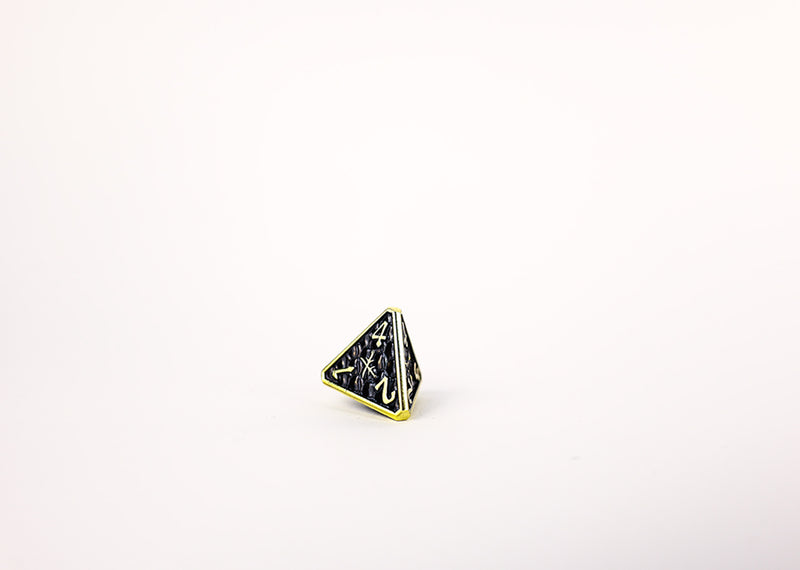 LPG Dice Set - Metal RPG Draco Bright Black/Gold