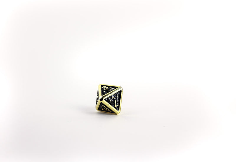 LPG Dice Set - Metal RPG Draco Bright Black/Gold