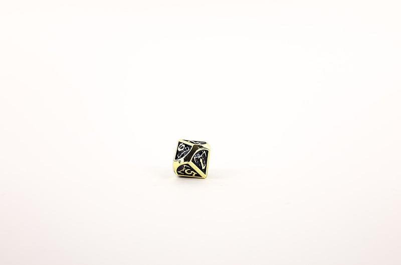 LPG Dice Set - Metal RPG Draco Bright Black/Gold