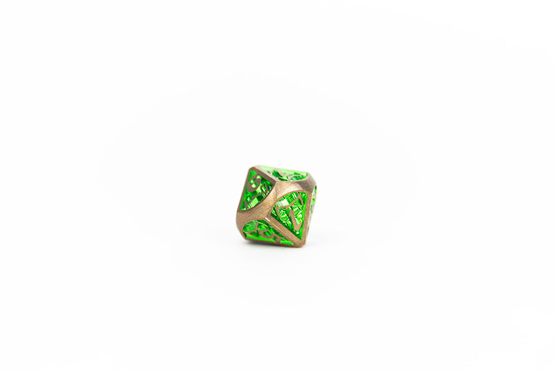 LPG Dice Set - Metal RPG Draco Bright Green/Brass