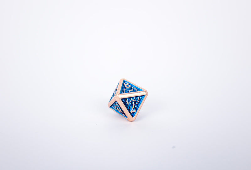 LPG Dice Set - Metal RPG Draco Dark Blue/Brass