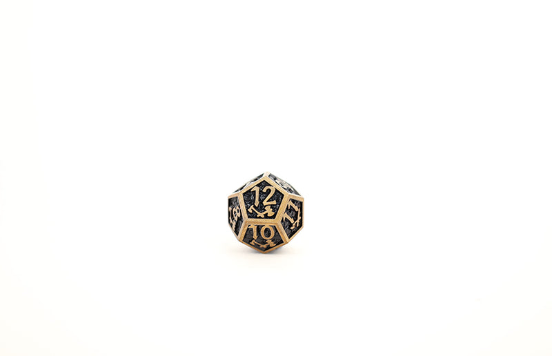 LPG Dice Set - Metal RPG Draco Dark Black/Gold