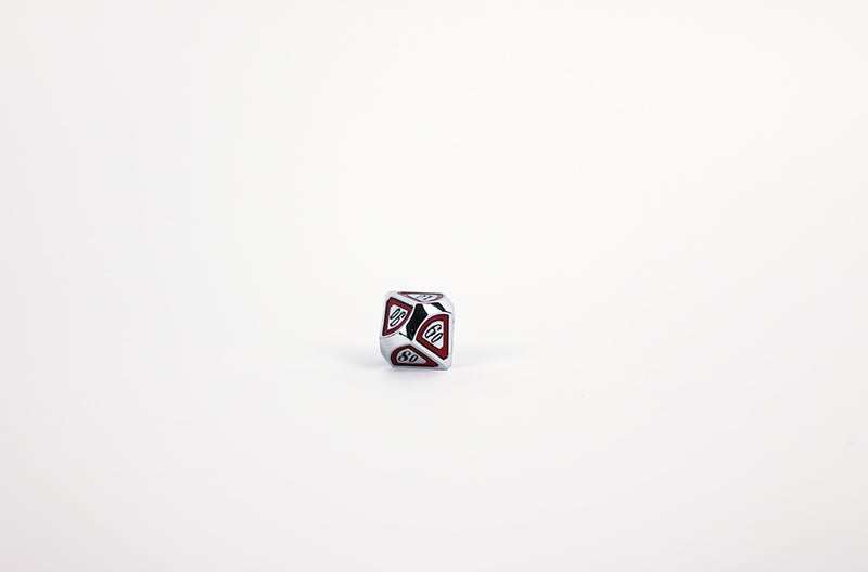 LPG Dice Set - Metal RPG Concentric Black/Red/Silver