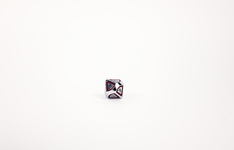 LPG Dice Set - Metal RPG Concentric Black/Red/Silver