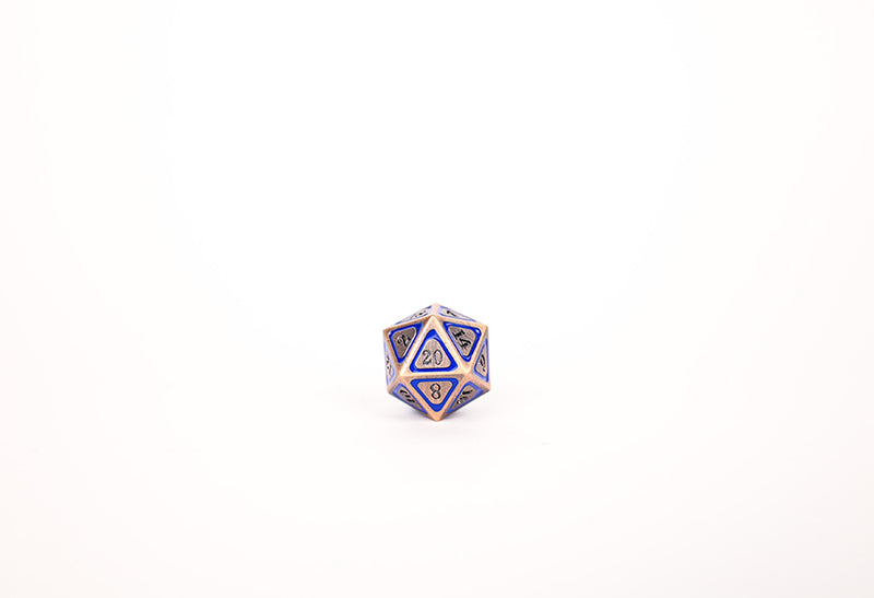 LPG Dice Set - Metal RPG Concentric Blue/Black/Brass