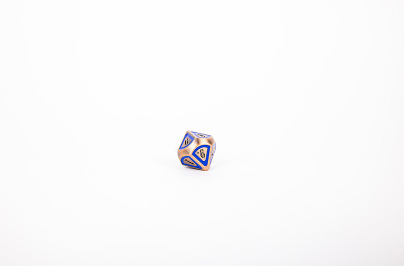 LPG Dice Set - Metal RPG Concentric Blue/Black/Brass