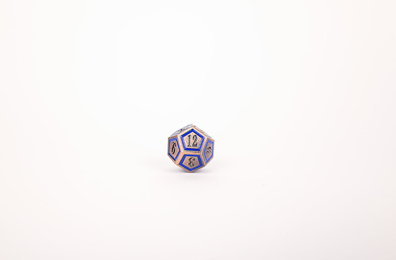 LPG Dice Set - Metal RPG Concentric Blue/Black/Brass