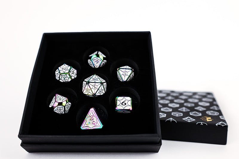 LPG Dice Set - Metal RPG Leadlight Dazzle Bright