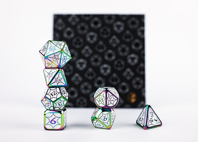 LPG Dice Set - Metal RPG Leadlight Dazzle Bright