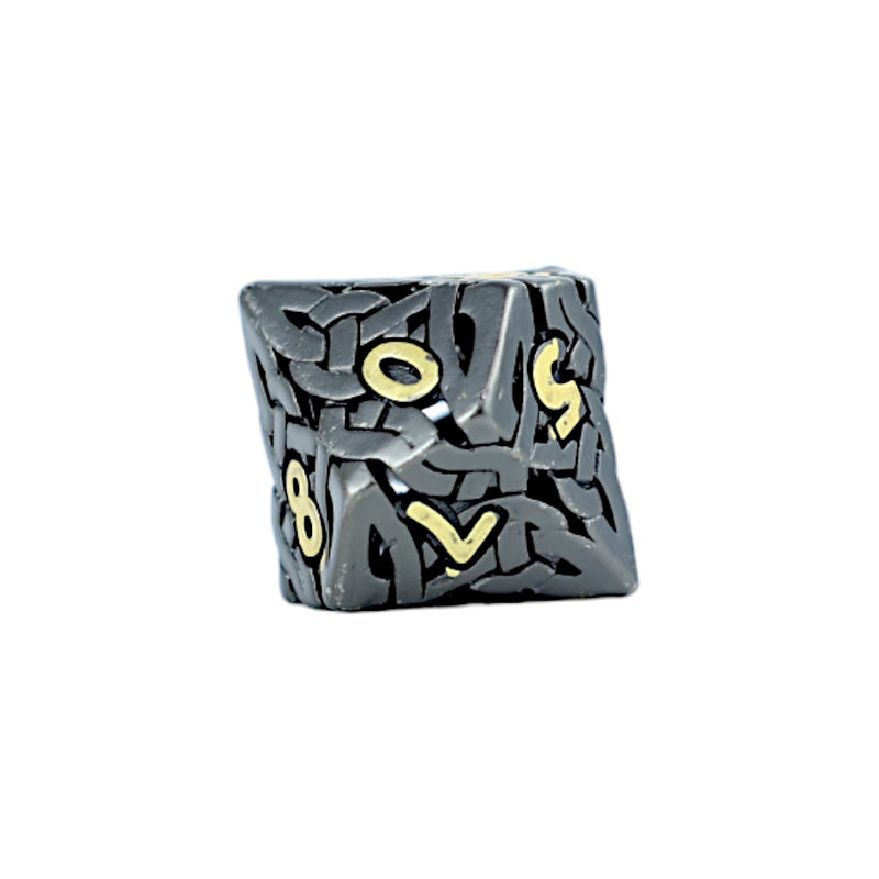 LPG Dice RPG Set Hollow Celtic - Black and Gold