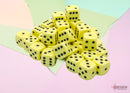 CHX 25862 Opaque 12mm d6 Pastel Yellow/black Dice Block (36 dice)