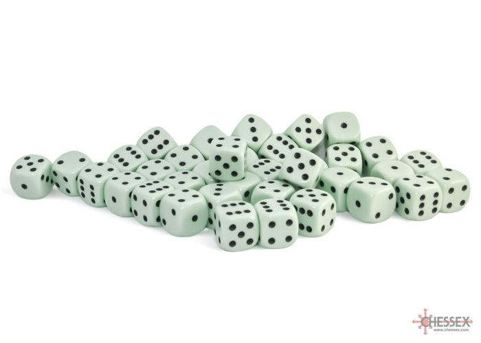 CHX 25865 Opaque 12mm d6 Pastel Green/black Dice Block (36 dice)