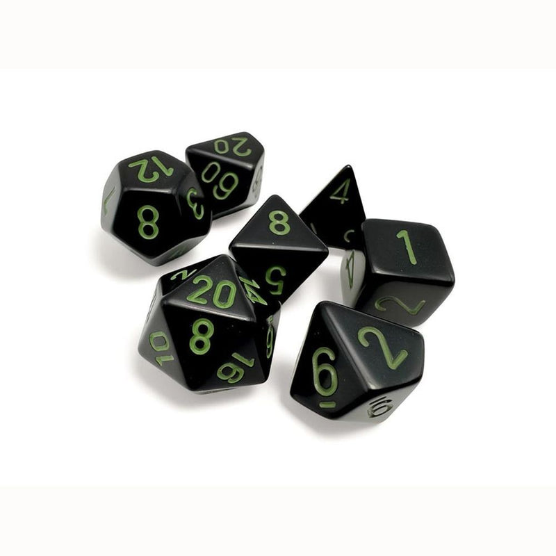 CHX 25458 Opaque Polyhedral Black/green 7-Die Set