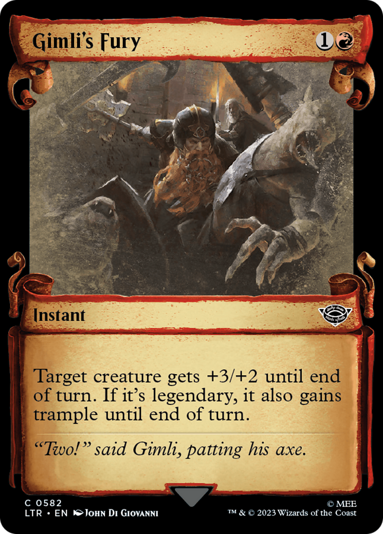 Gimli's Fury (LTR-582) - The Lord of the Rings: Tales of Middle-earth: (Showcase) Foil
