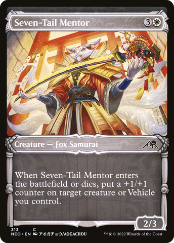 Seven-Tail Mentor (NEO-313) - Kamigawa: Neon Dynasty: (Showcase) Foil