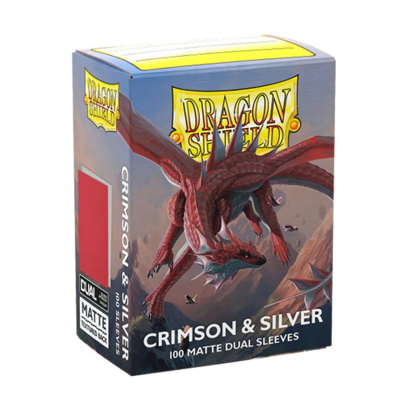 Dragon Shield - Box 100 - Standard Size Dual Matte Crimson & Silver