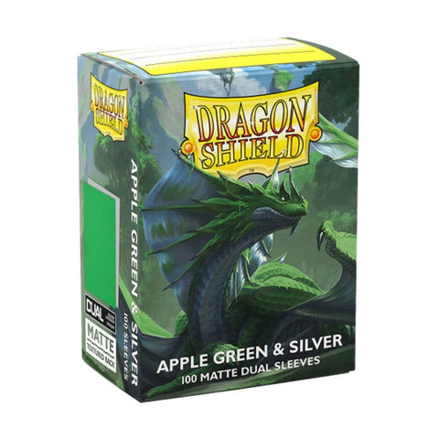 Dragon Shield - Box 100 - Standard Size Dual Matte Apple Green & Silver