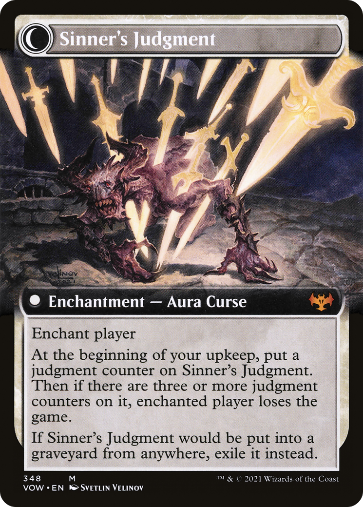 Faithbound Judge // Sinner's Judgment (VOW-348) - Innistrad: Crimson Vow: (Extended Art, Double Faced Transform) Foil