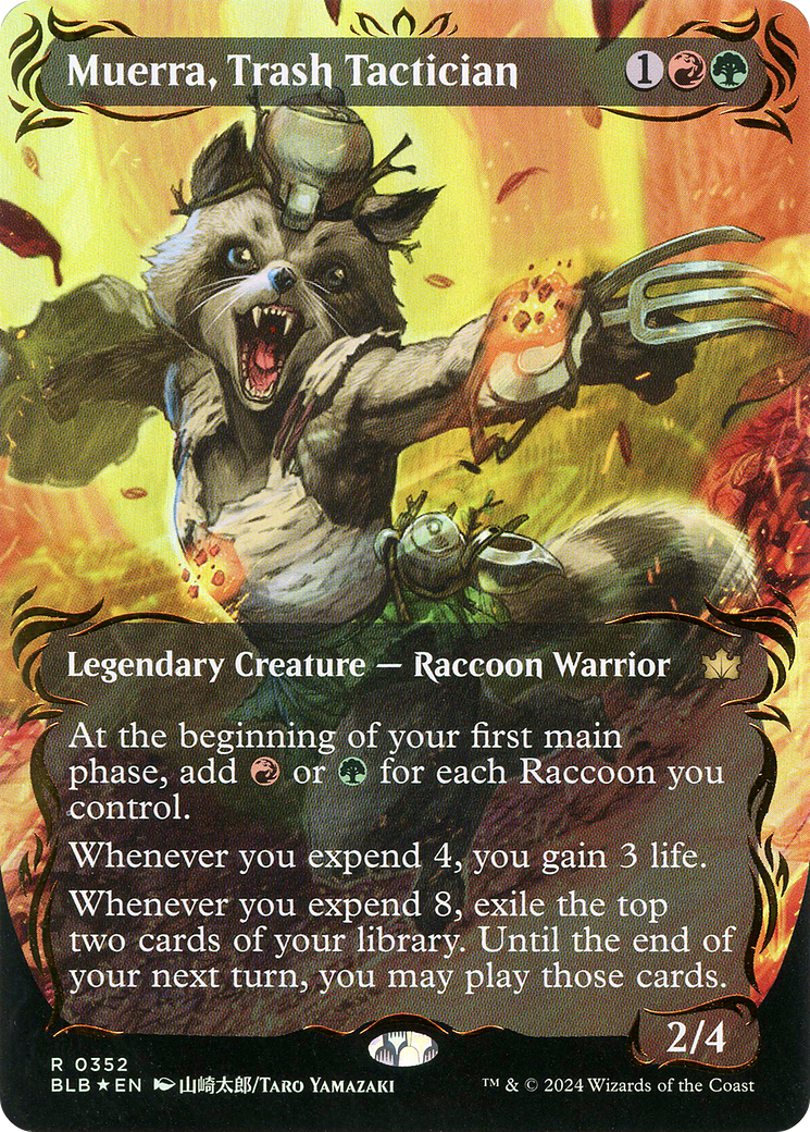 Muerra, Trash Tactician (BLB-352) - Bloomburrow: (Showcase) (Borderless) Foil
