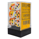 CHX 24603 Brush Sunrise/black 16mm d6 Dice Block (12 dice)