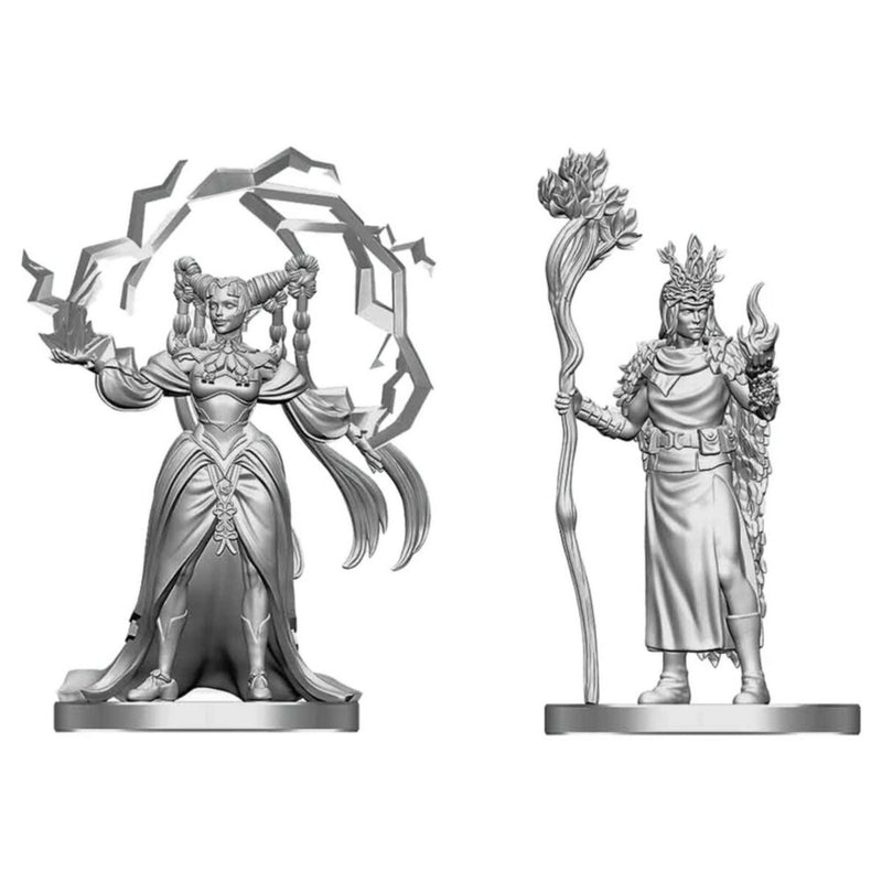 D&D Miniatures: Human Druid & Elf Sorcerer