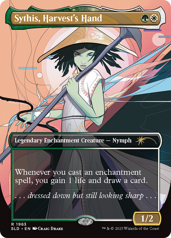 Sythis, Harvest's Hand (SLD-1963) - Secret Lair Drop: (enchantment) (Borderless) Foil