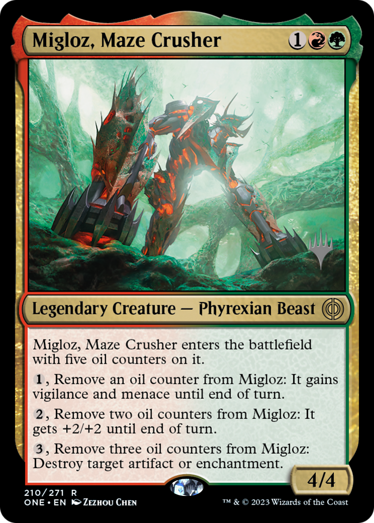 Migloz, Maze Crusher (PPONE-210P) - Phyrexia: All Will Be One Promos Foil