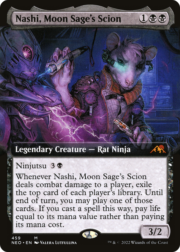 Nashi, Moon Sage's Scion (NEO-459) - Kamigawa: Neon Dynasty: (Extended Art) Foil