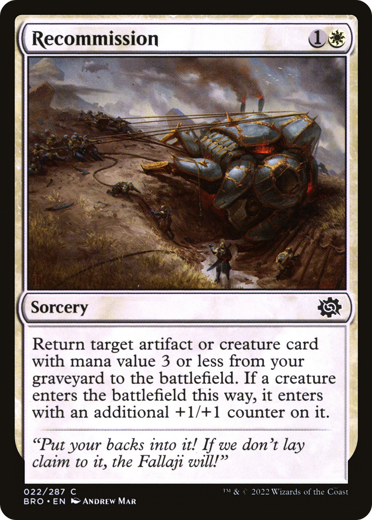 Recommission (BRO-022) - The Brothers' War Foil