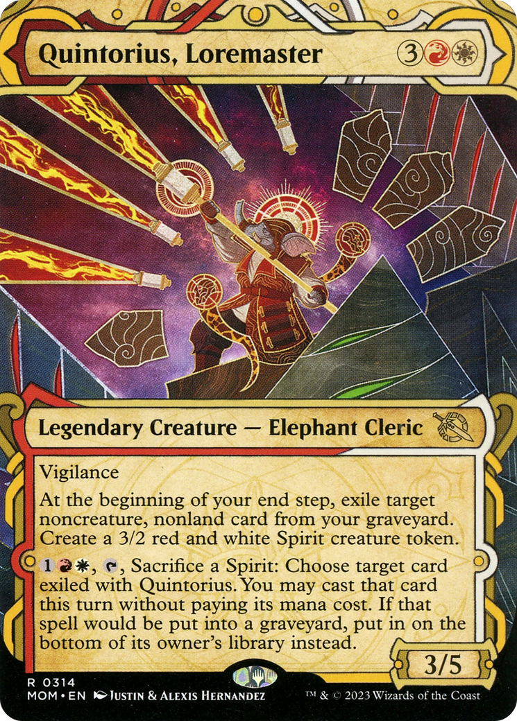 Quintorius, Loremaster (MOM-314) - March of the Machine: (Showcase) (Borderless) Foil