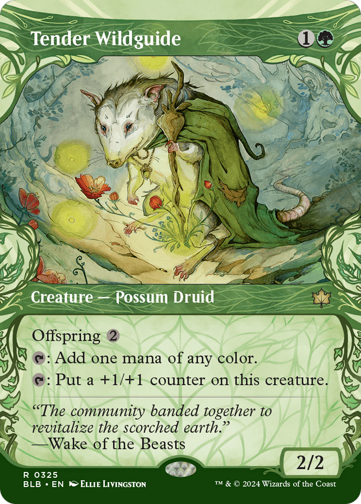 Tender Wildguide (BLB-325) - Bloomburrow: (Showcase) (Borderless) Foil