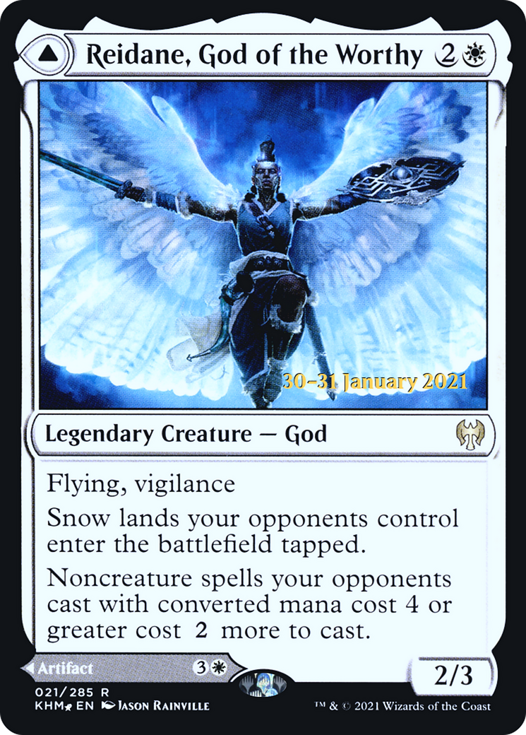 Reidane, God of the Worthy // Valkmira, Protector's Shield (PRE-021) - Kaldheim Promos Foil
