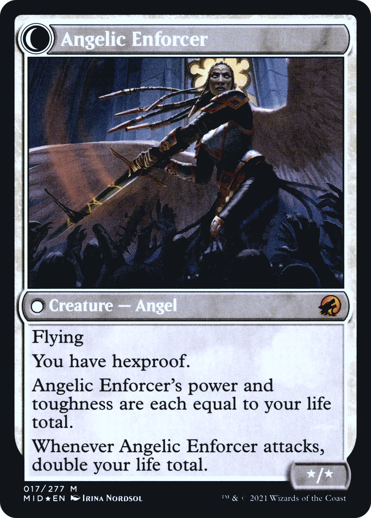Enduring Angel // Angelic Enforcer (PRE-17S) - Innistrad: Midnight Hunt Promos: (Double Faced Transform) Foil