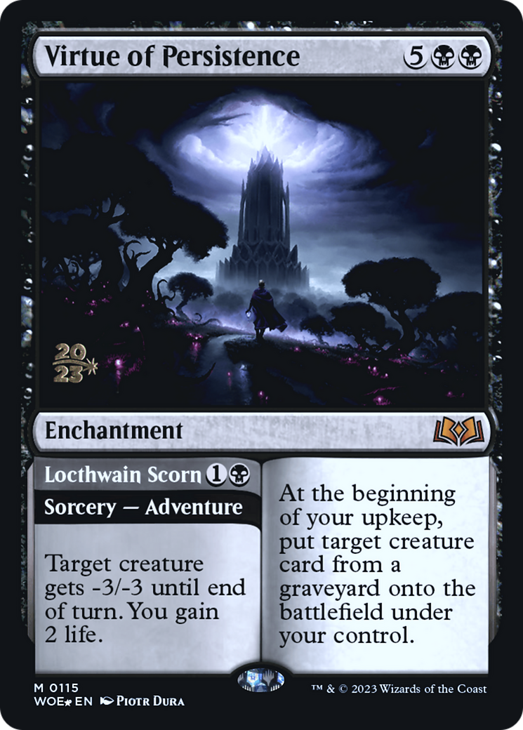 Virtue of Persistence // Locthwain Scorn (PRE-115) - Wilds of Eldraine Promos Foil