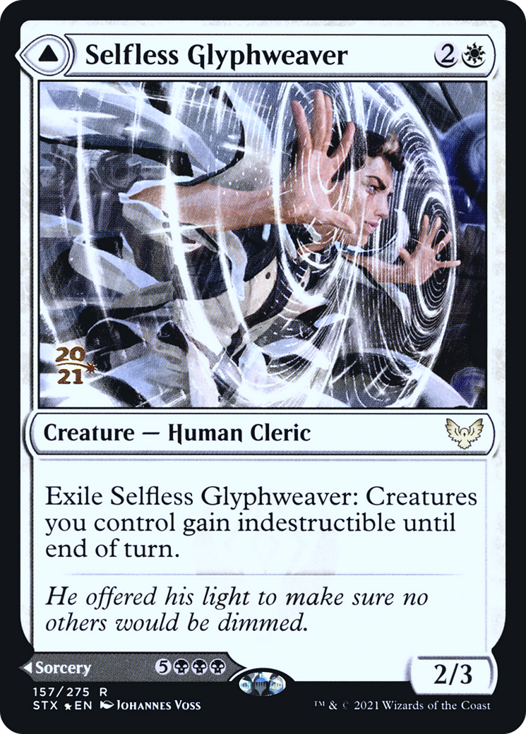 Selfless Glyphweaver // Deadly Vanity (PRE-157) - Strixhaven: School of Mages Promos Foil