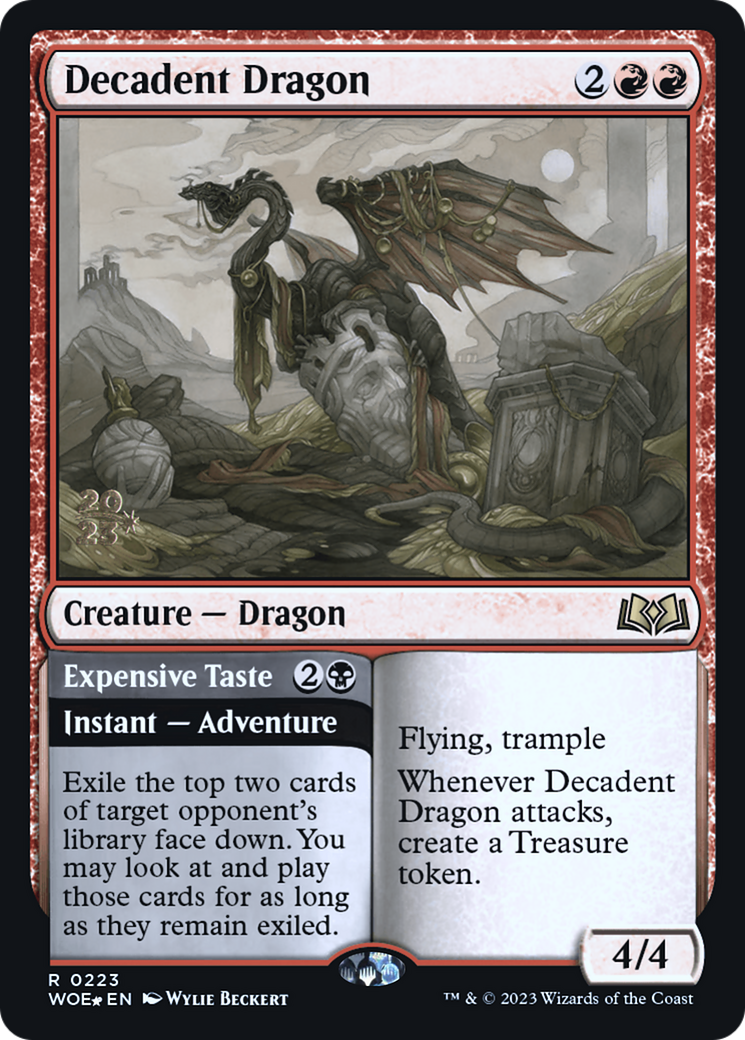 Decadent Dragon // Expensive Taste (PRE-223) - Wilds of Eldraine Promos Foil