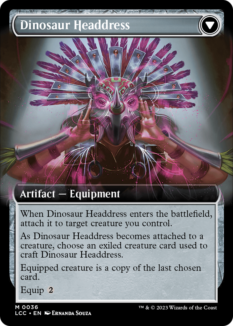Paleontologist's Pick-Axe // Dinosaur Headdress (LCC-036) - The Lost Caverns of Ixalan Commander: (Extended Art)