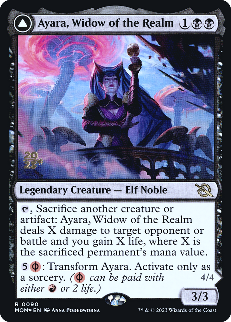 Ayara, Widow of the Realm // Ayara, Furnace Queen (PRE-90S) - March of the Machine Promos Foil