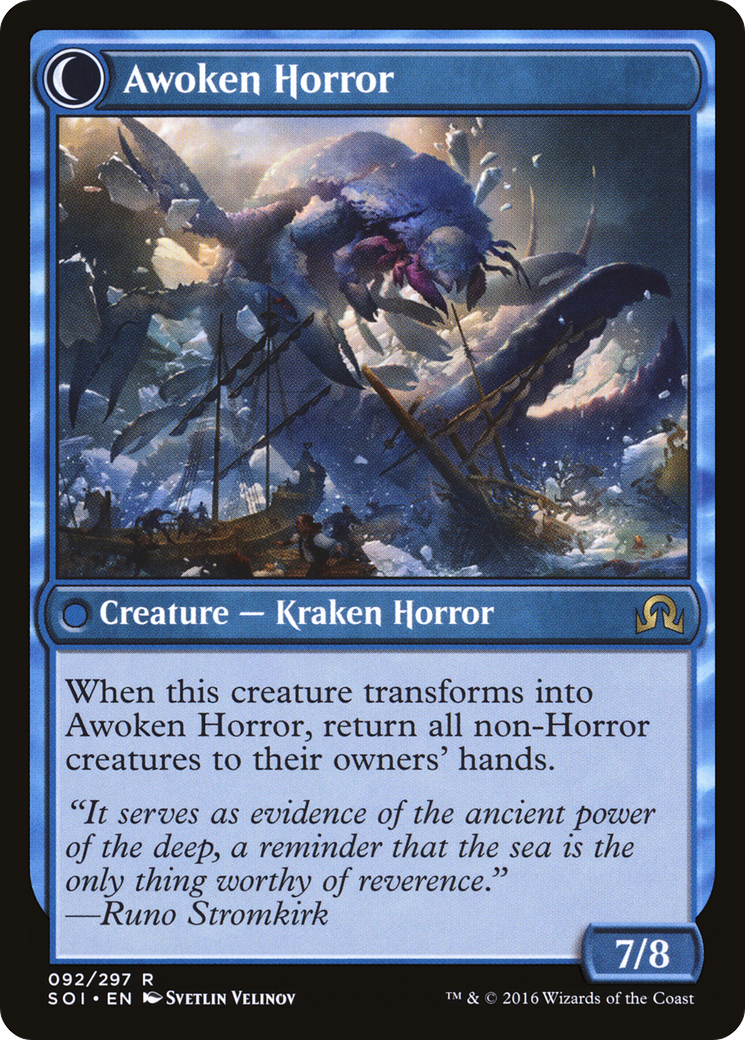 Thing in the Ice // Awoken Horror (SOI-092) - Shadows over Innistrad: (Double Faced Transform) Foil