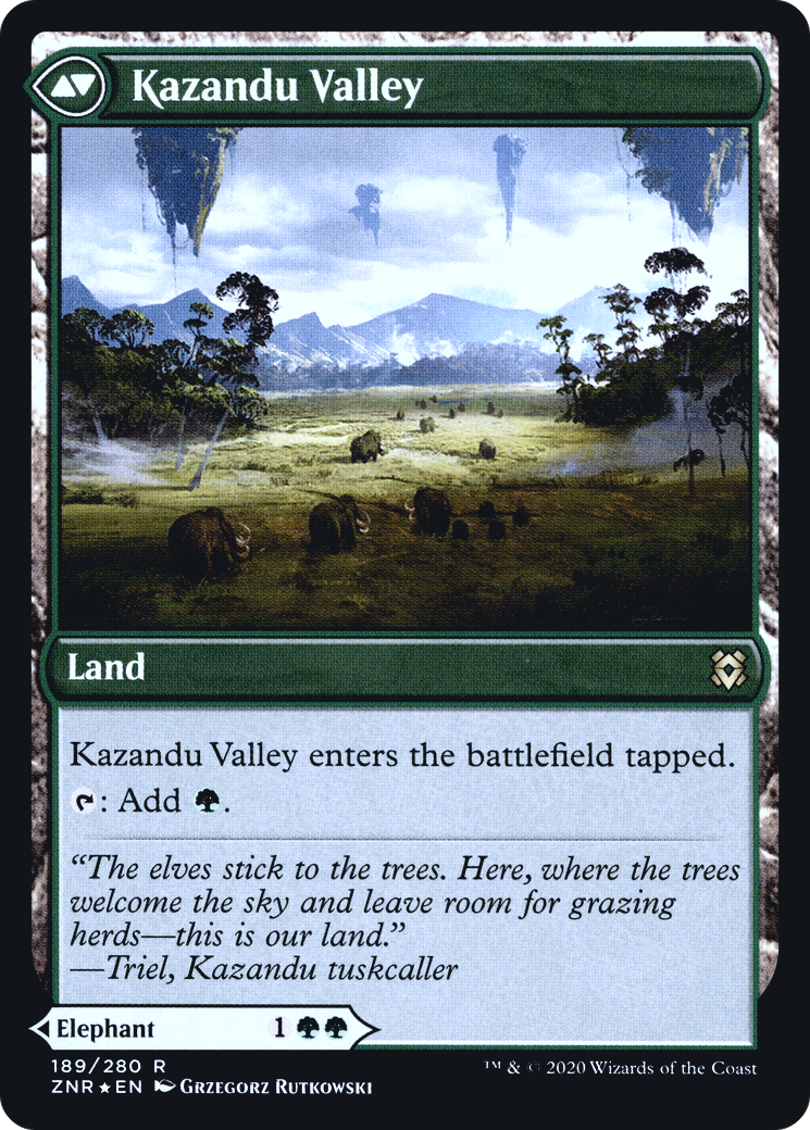 Kazandu Mammoth // Kazandu Valley (PRE-189) - Zendikar Rising Promos Foil