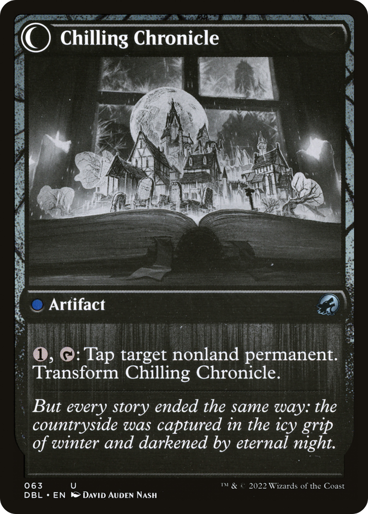 Mysterious Tome // Chilling Chronicle (DBL-063) - Innistrad: Double Feature: (Double Faced Transform) Foil