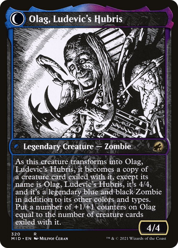 Ludevic, Necrogenius // Olag, Ludevic's Hubris (MID-320) - Innistrad: Midnight Hunt: (Showcase, Double Faced Transform) Foil