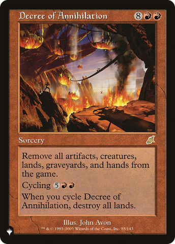 Decree of Annihilation (LIST-SCG-85) - The List